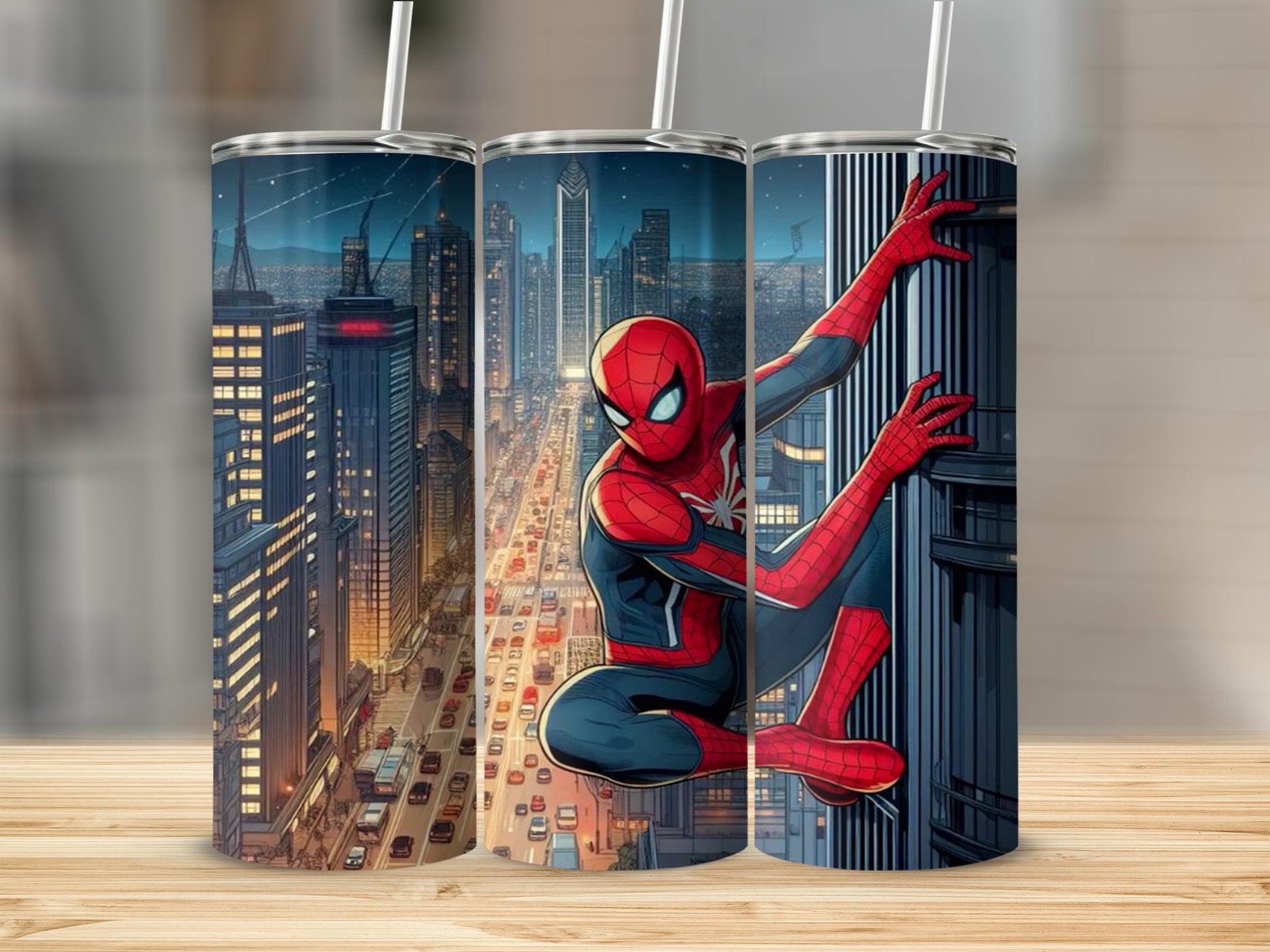 Spider-Man Cityscape Tumbler for Fans and Collectors