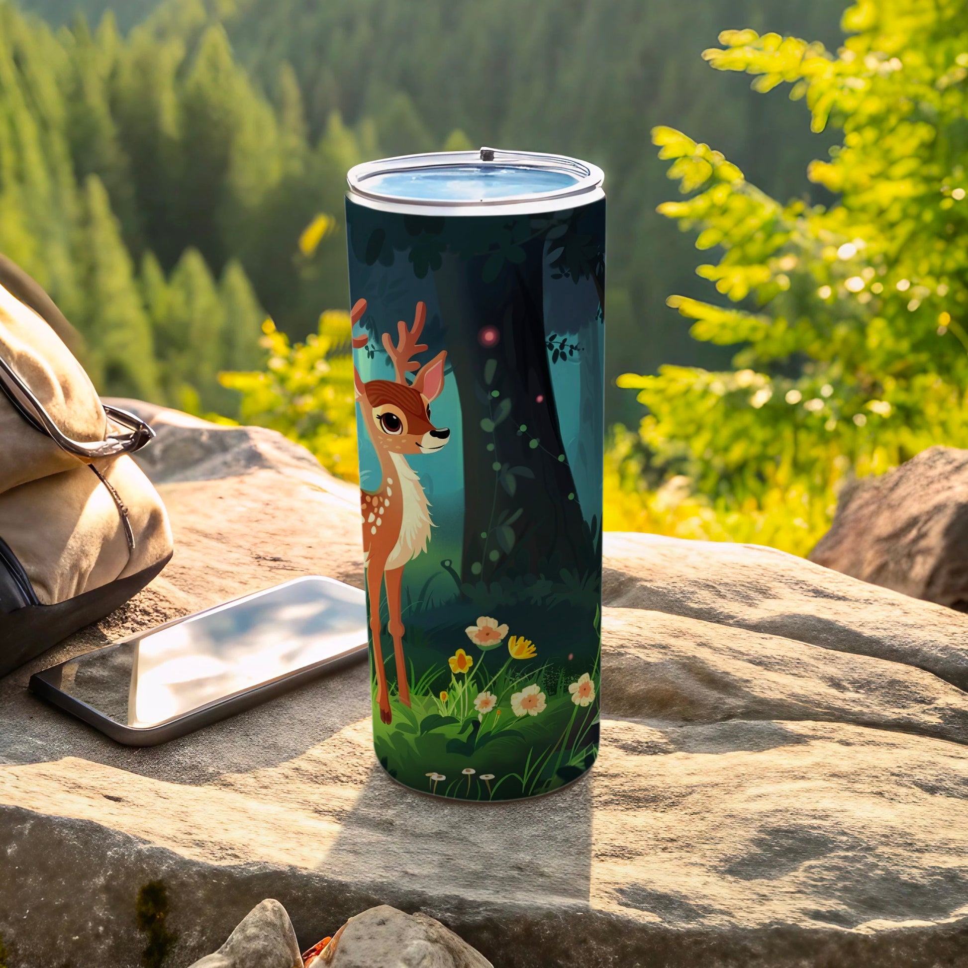 Cute Deer Forest Scene Tumbler Beverage Container product type