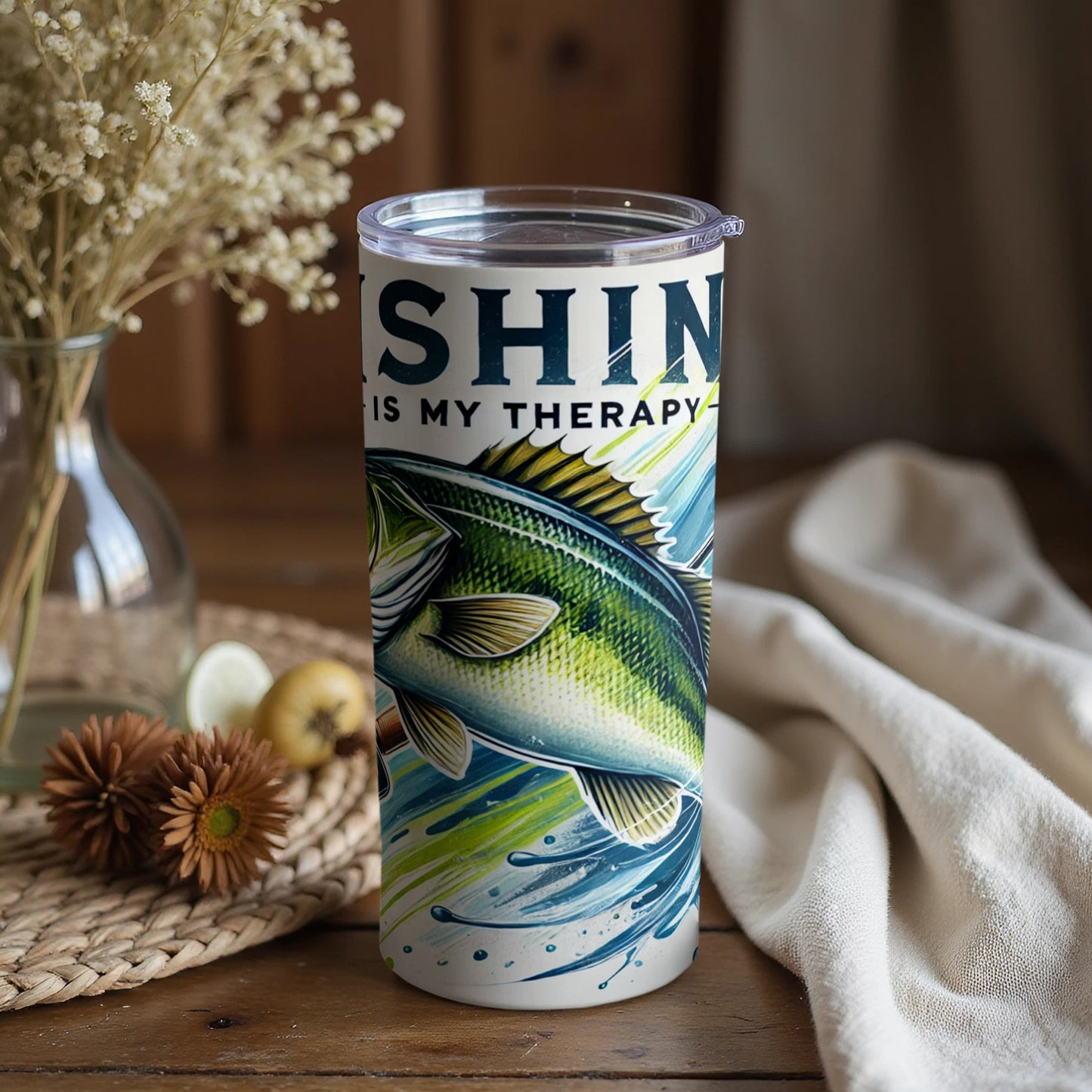 Fishing Is My Therapy Tumbler 20oz