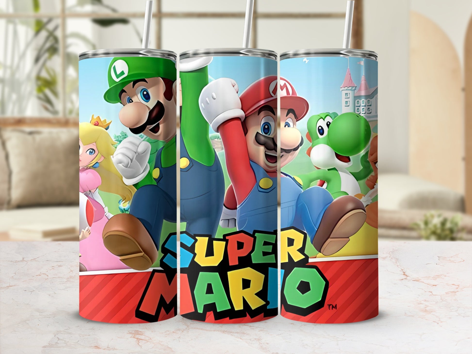 Super Mario Characters Tumbler Stainless Steel Flask