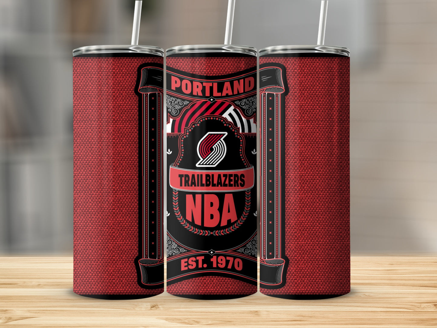 Portland Trail Blazers NBA Est 1970 Design Tumbler