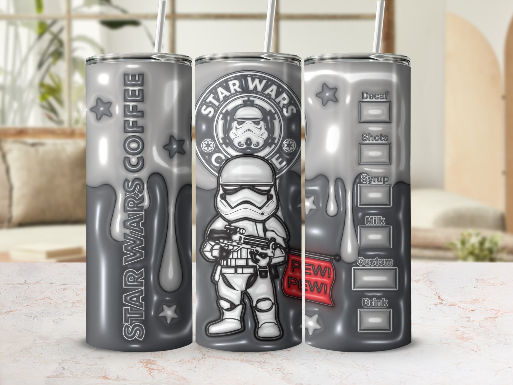 Star Wars Coffee Design Stormtrooper Theme Tumbler