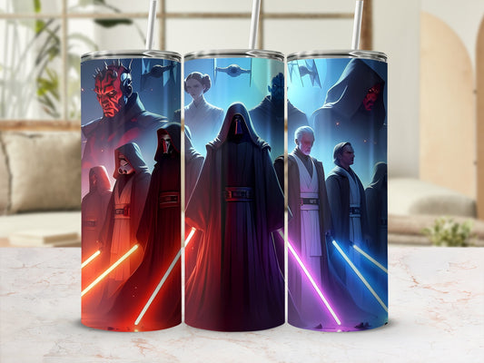 Star Wars Characters Lightsaber Battle Scene Tumbler product type