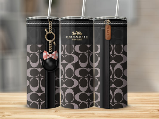 Stylish Coach New York Design Tumbler with Keychain Accessory