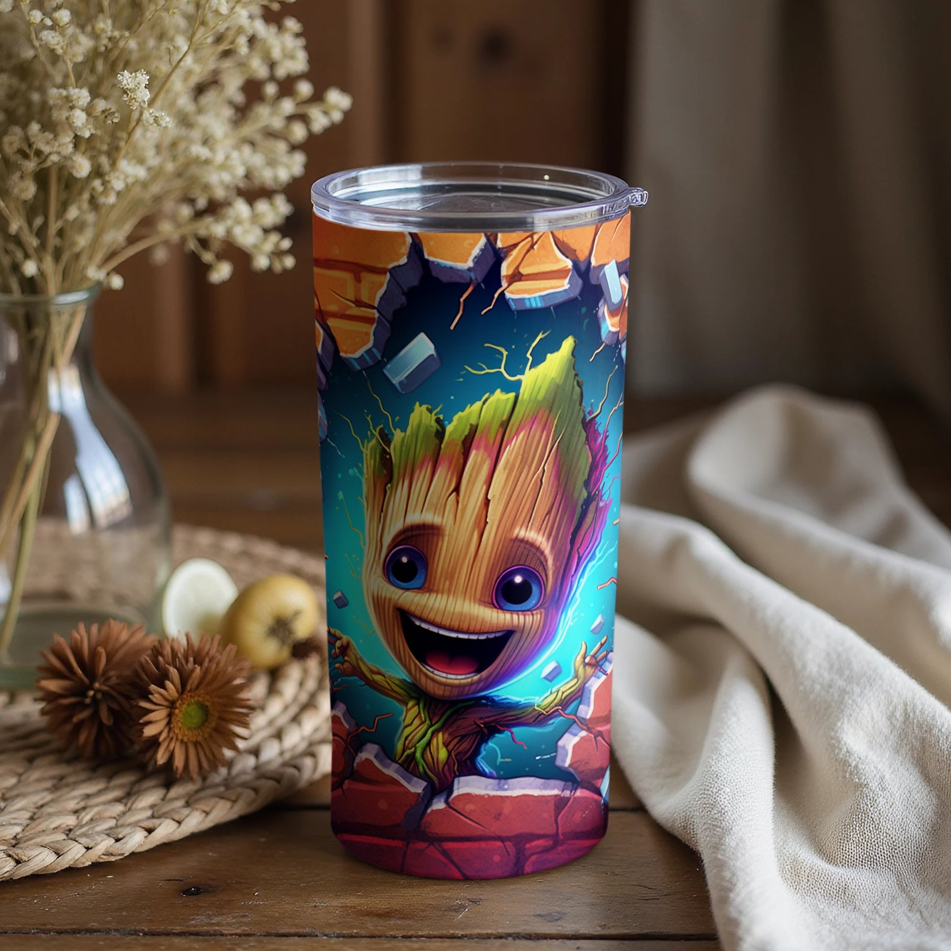 Adorable Smiling Tree Character Themed Tumbler