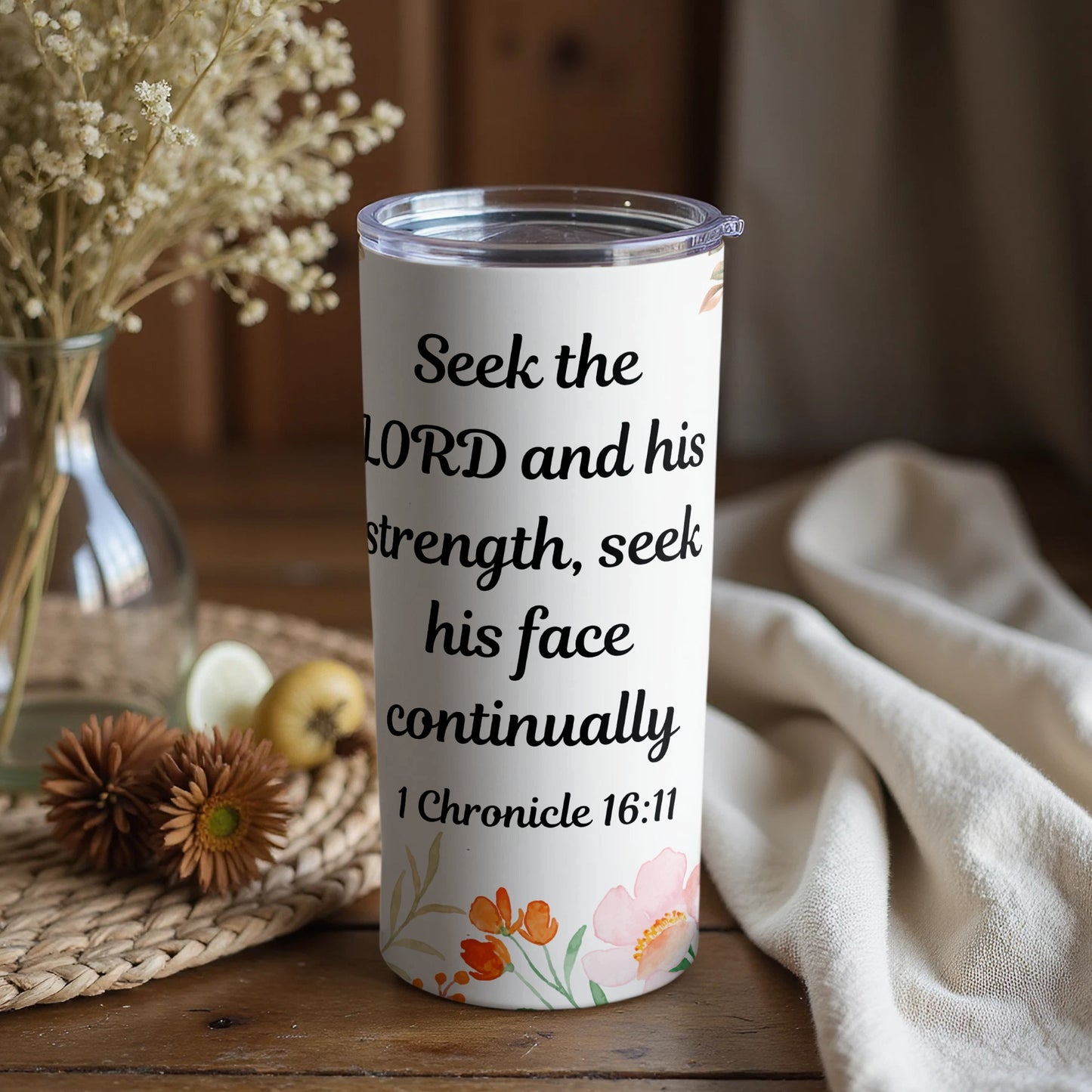 Inspirational Seek the LORD Verse Tumbler Gift