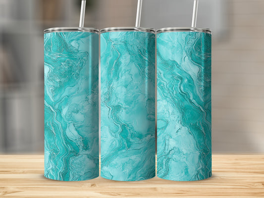 Aqua Swirls of Serenity A Relaxing Design for Tumblers