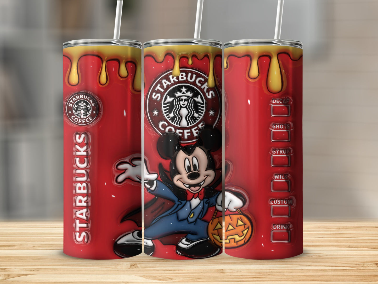 Halloween Mickey Mouse Starbucks Design Tumbler