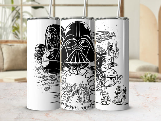Star Wars Iconic Characters Line Art Design Tumbler product type