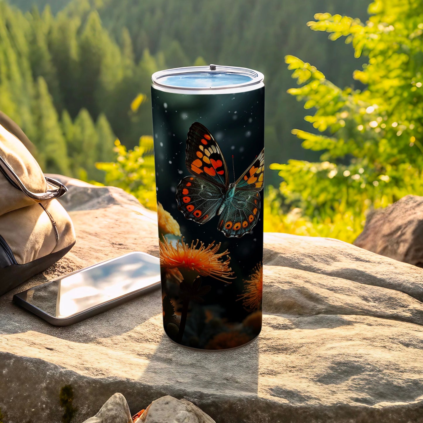 Vibrant Butterfly Orange Flowers Dark Nature Scene product type
Tumbler, Butterfly, OrangeFlowers, DarkTheme, NatureDesign, Drinkware, Insulated, TravelMug, Outdoor, Wildlife, Floral, Vibrant, GiftIdea, UniquePrint, ArtDesign, ButterflyLover, FlowerPower, SummerDrink, ReusableBottle, TumblerCup