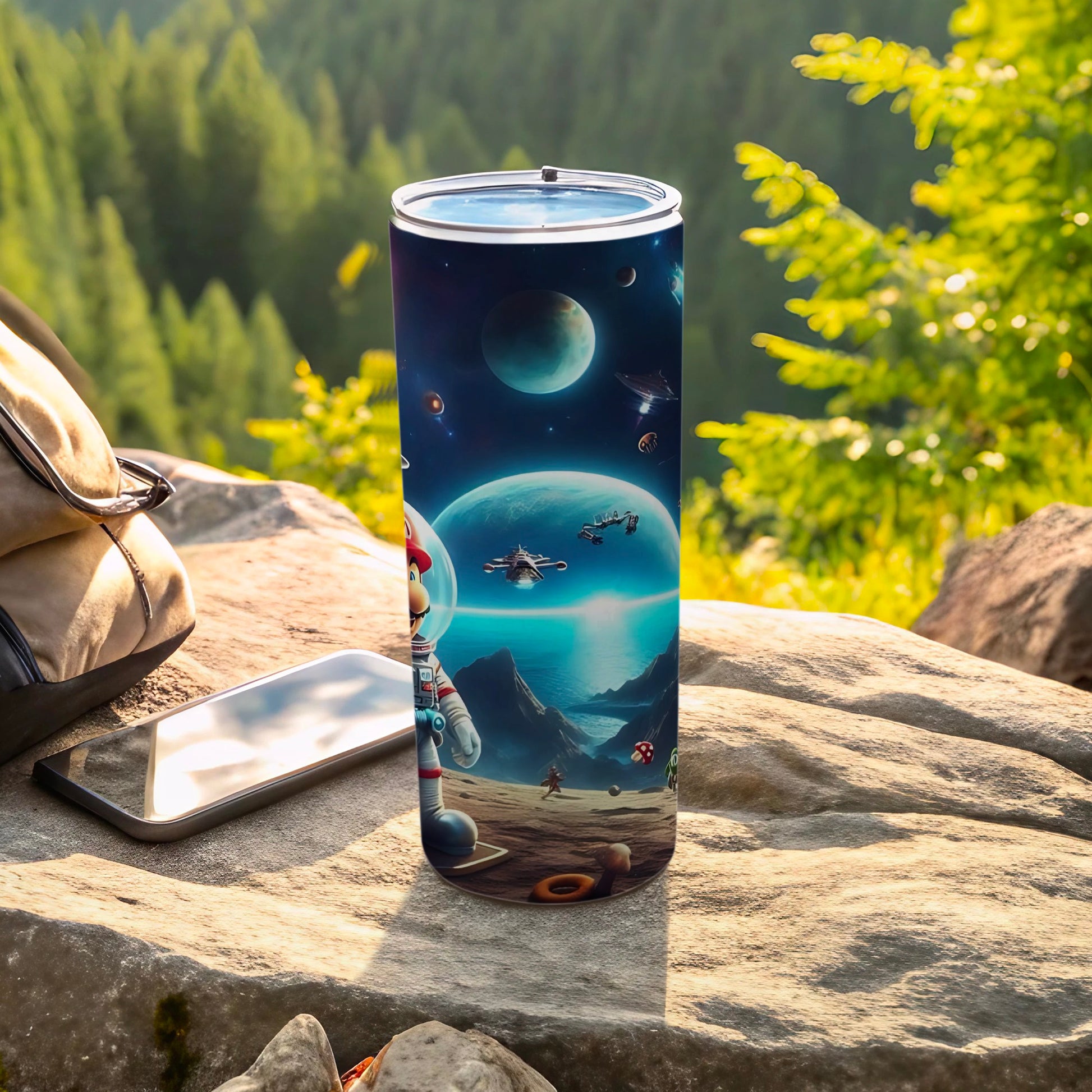 Space Adventure Stainless Steel Tumbler for Outdoor Use
