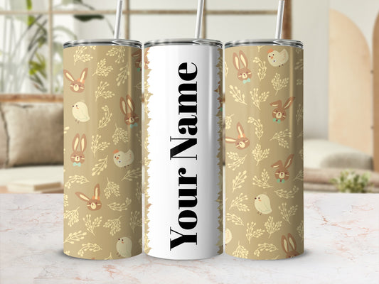 Personalized Bunny and Chick Design Tumbler Cup
