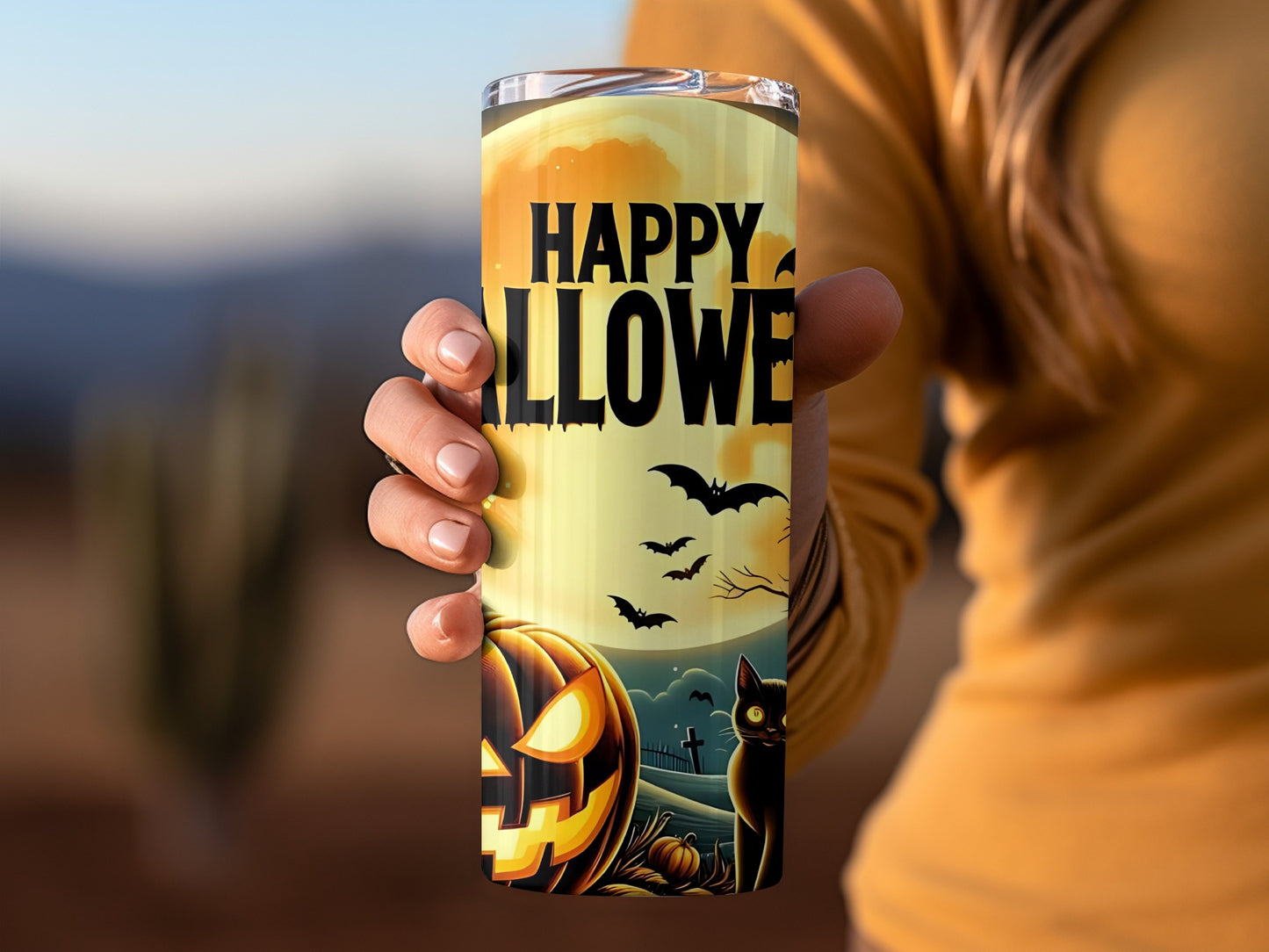 Happy Halloween Themed Tumbler Perfect for Fall Drinks