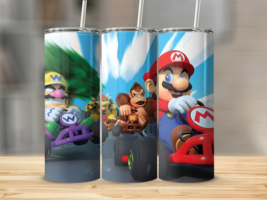 Mario Kart Characters Racing Travel Tumbler Cups