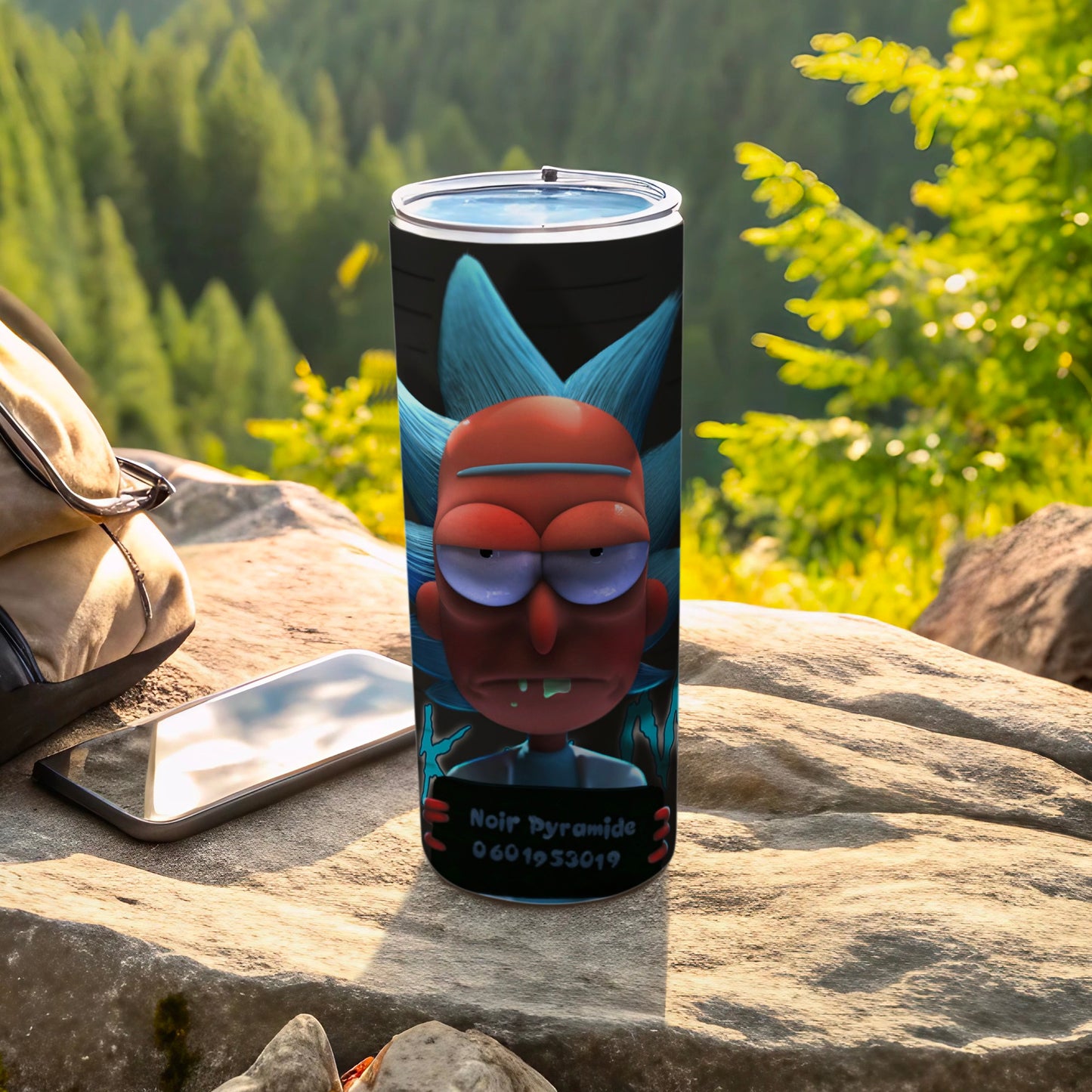 Noir Pyramide Character Art on Stainless Steel Tumbler
