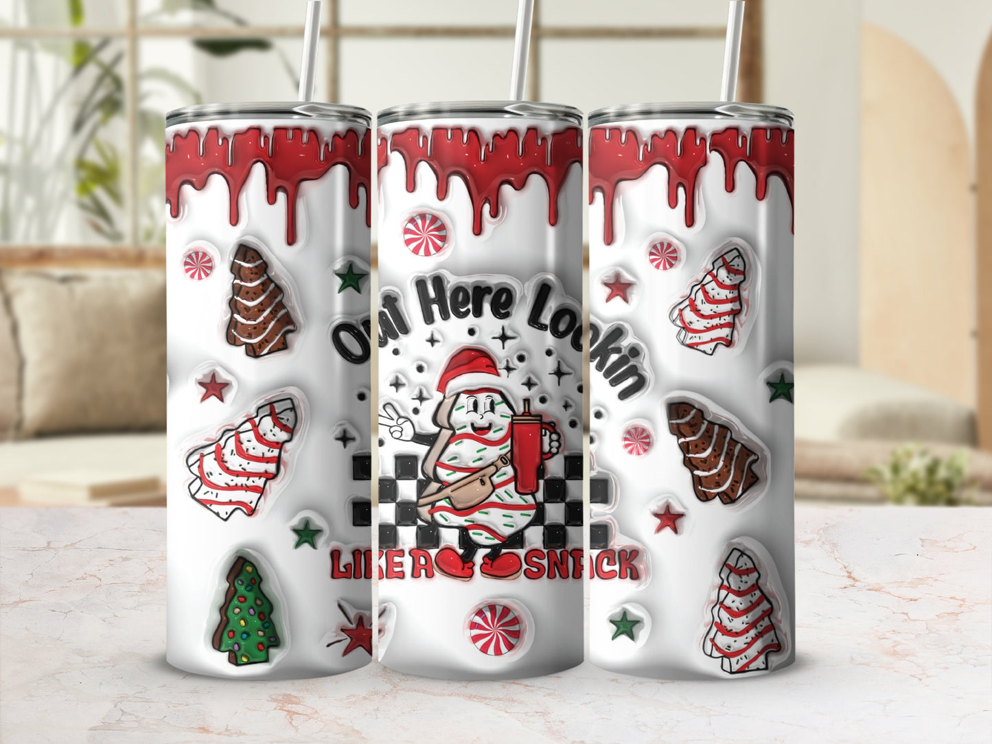 Holiday Dripping Design Christmas Tumbler Product