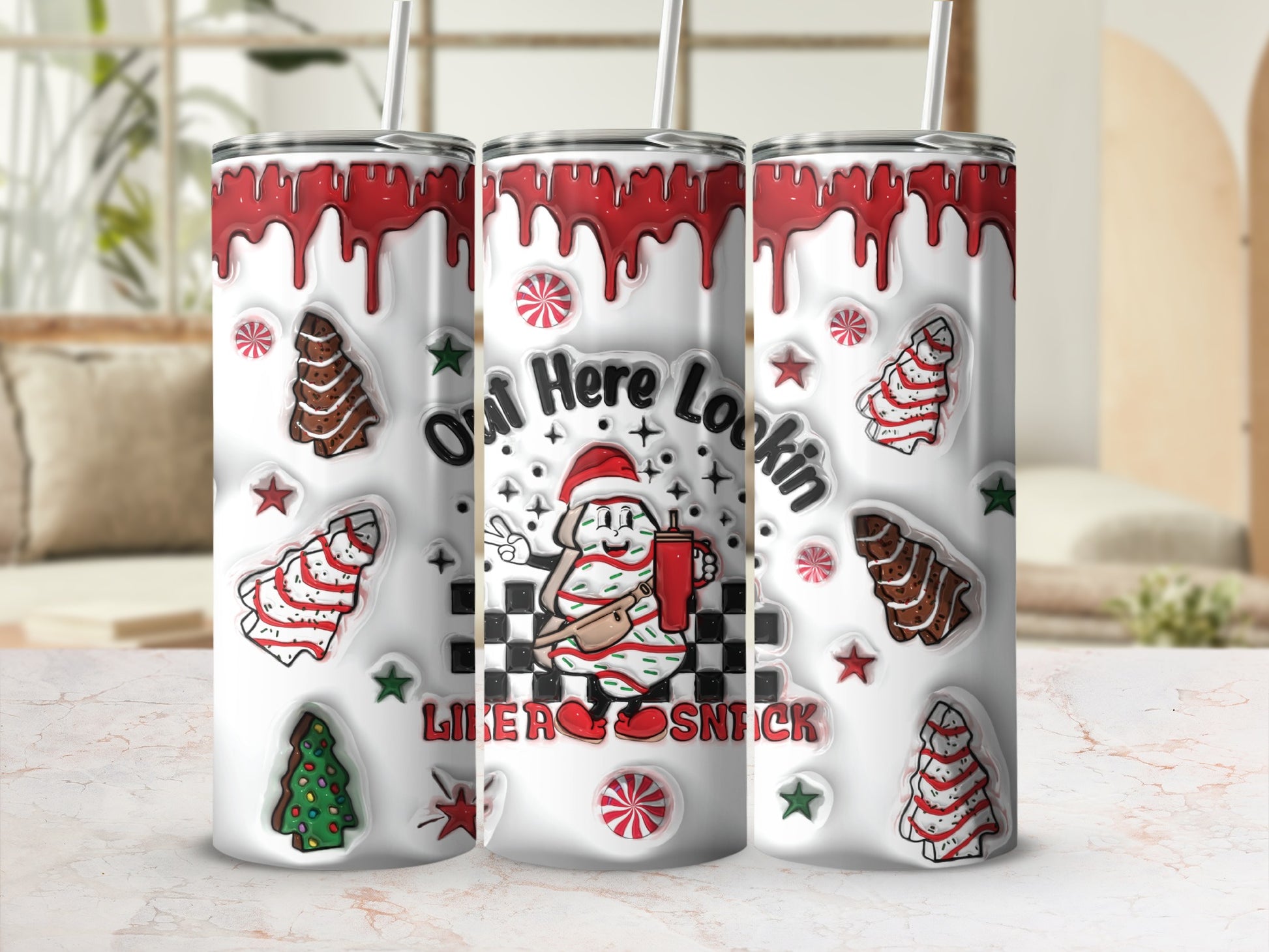 Holiday Dripping Design Christmas Tumbler Product