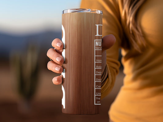 Woodgrain Travel Tumbler with Stylish Design for Beverages