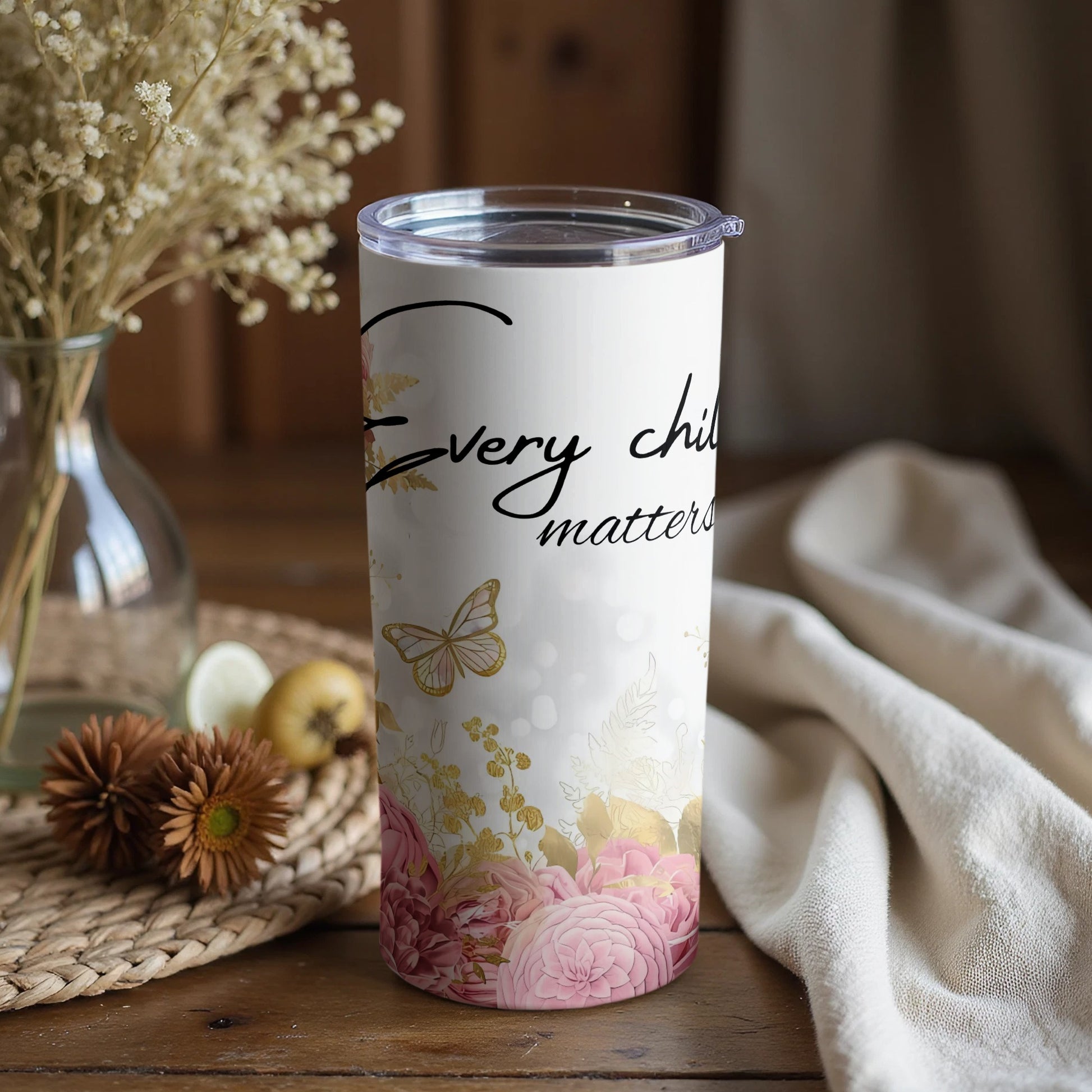 Every Child Matters Inspirational Floral Travel Mug