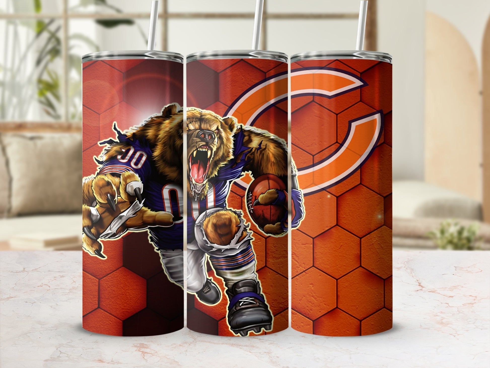 Fierce Bear Sports Team Character Tumbler Flask Cup
