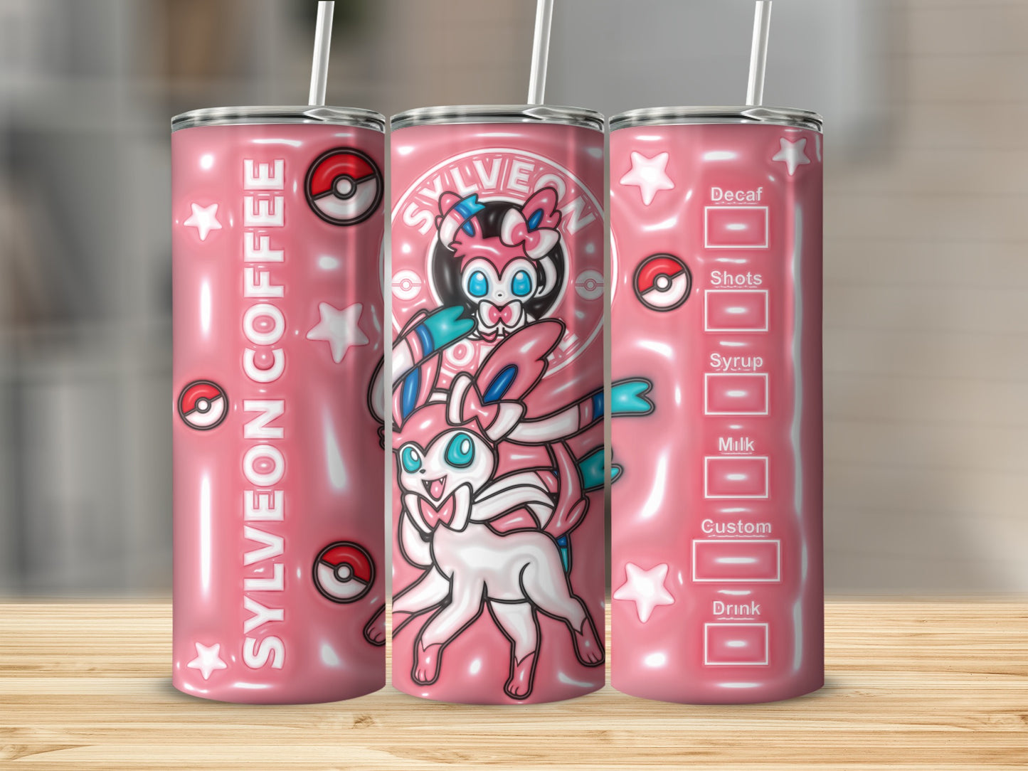 Sylveon Coffee Pink Tumbler for Drinks and Beverages