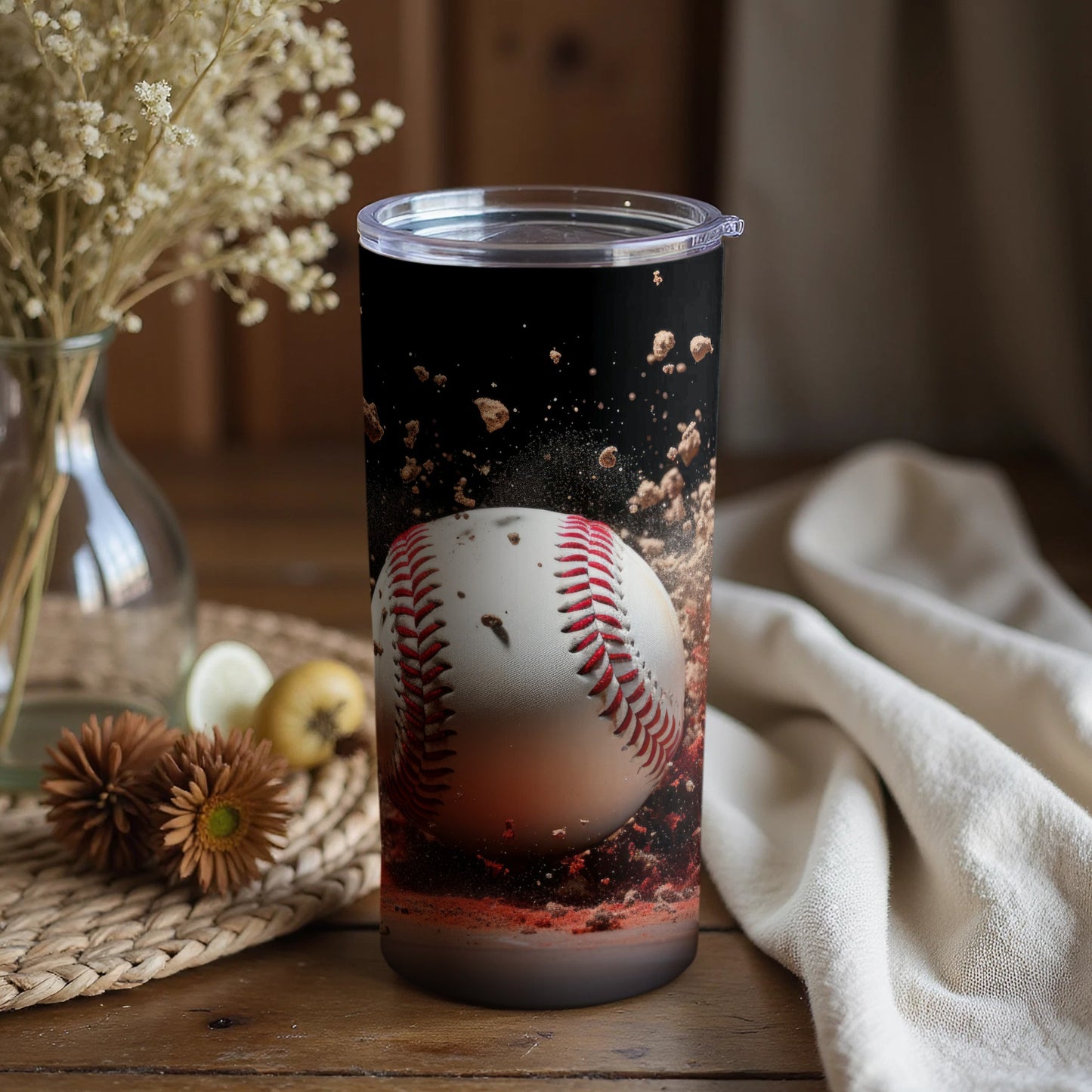 Dynamic Baseball Impact Design Tumbler Cup