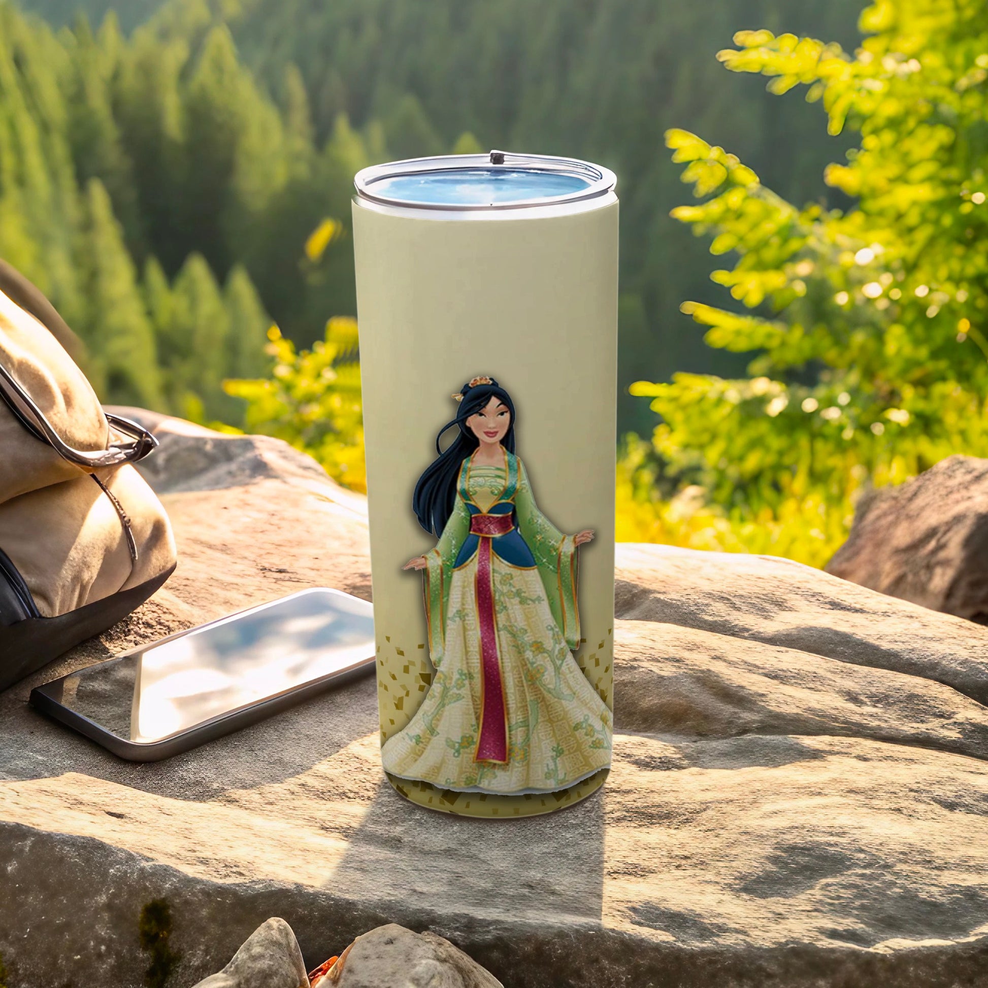 Beautiful Travel Mug with Forest Scene and Character