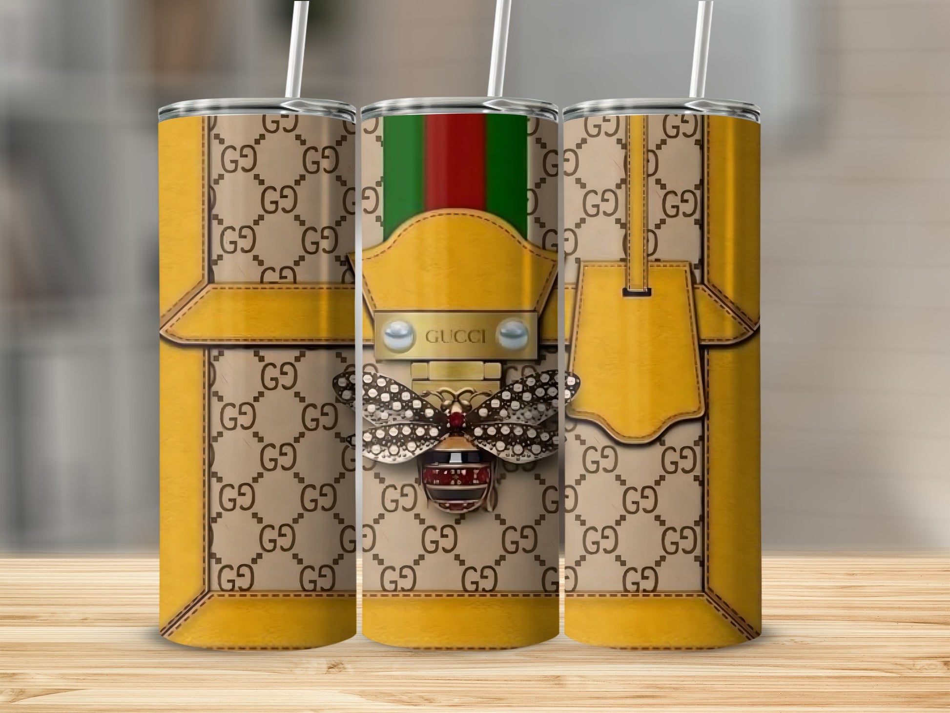 Luxury Designer Patterned Skinny Tumbler Cup