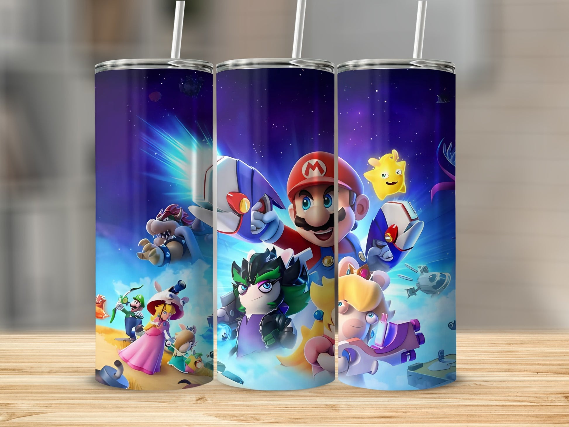 Colorful Video Game Characters Tumbler Cup