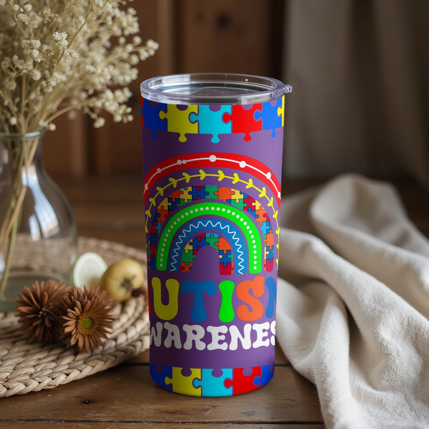 Autism Awareness Rainbow Tumbler Inspirational