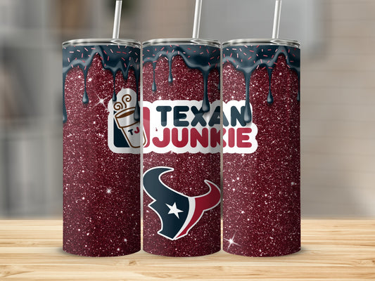 Sparkling Texan Junkie Dripping Glitter Tumbler