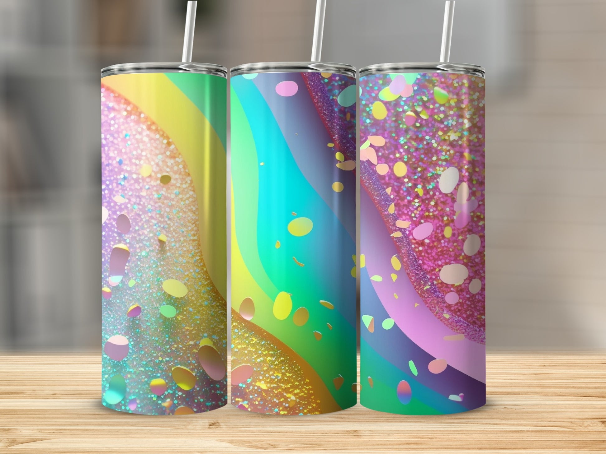 Vibrant Rainbow Glitter Confetti Sparkle Design product type