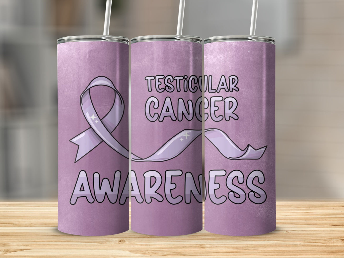 Testicular Cancer Awareness Purple Tumbler Cup