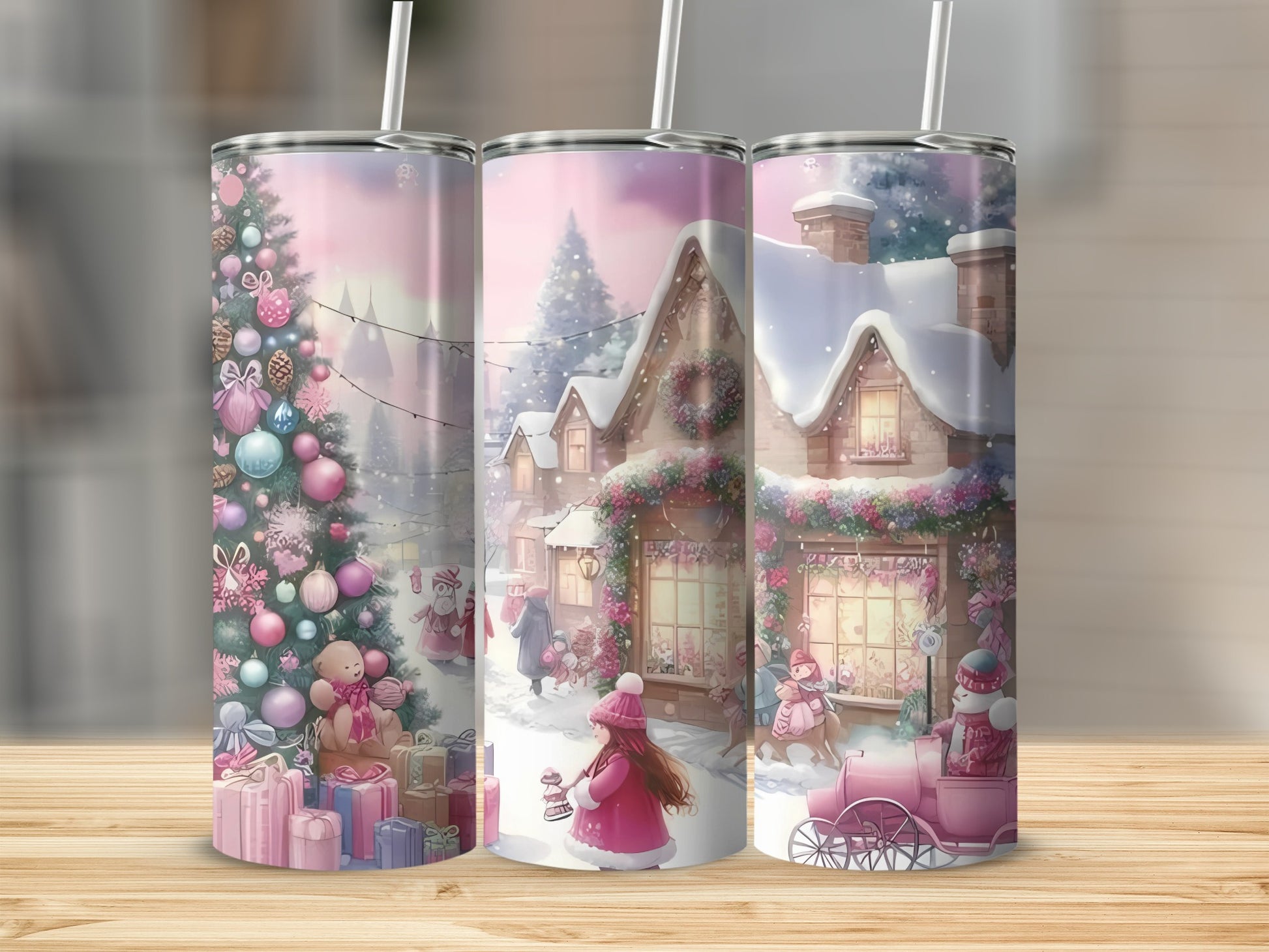Festive Winter Wonderland Christmas Tumbler Design