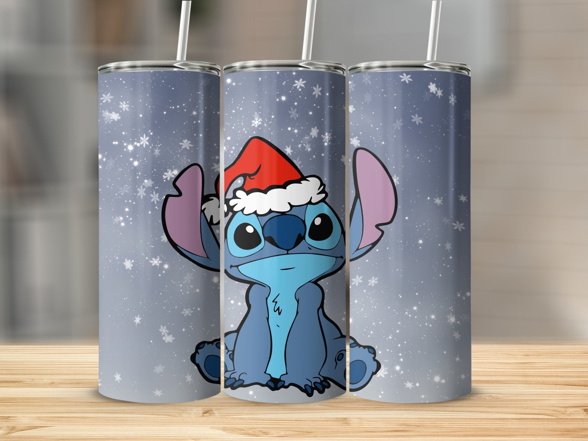 Cute Cartoon Character in Santa Hat Design Tumbler