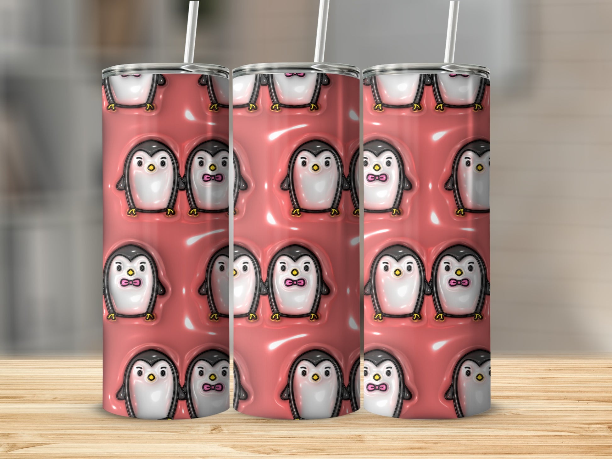 Cute Penguin Design Insulated Stainless Steel Tumbler