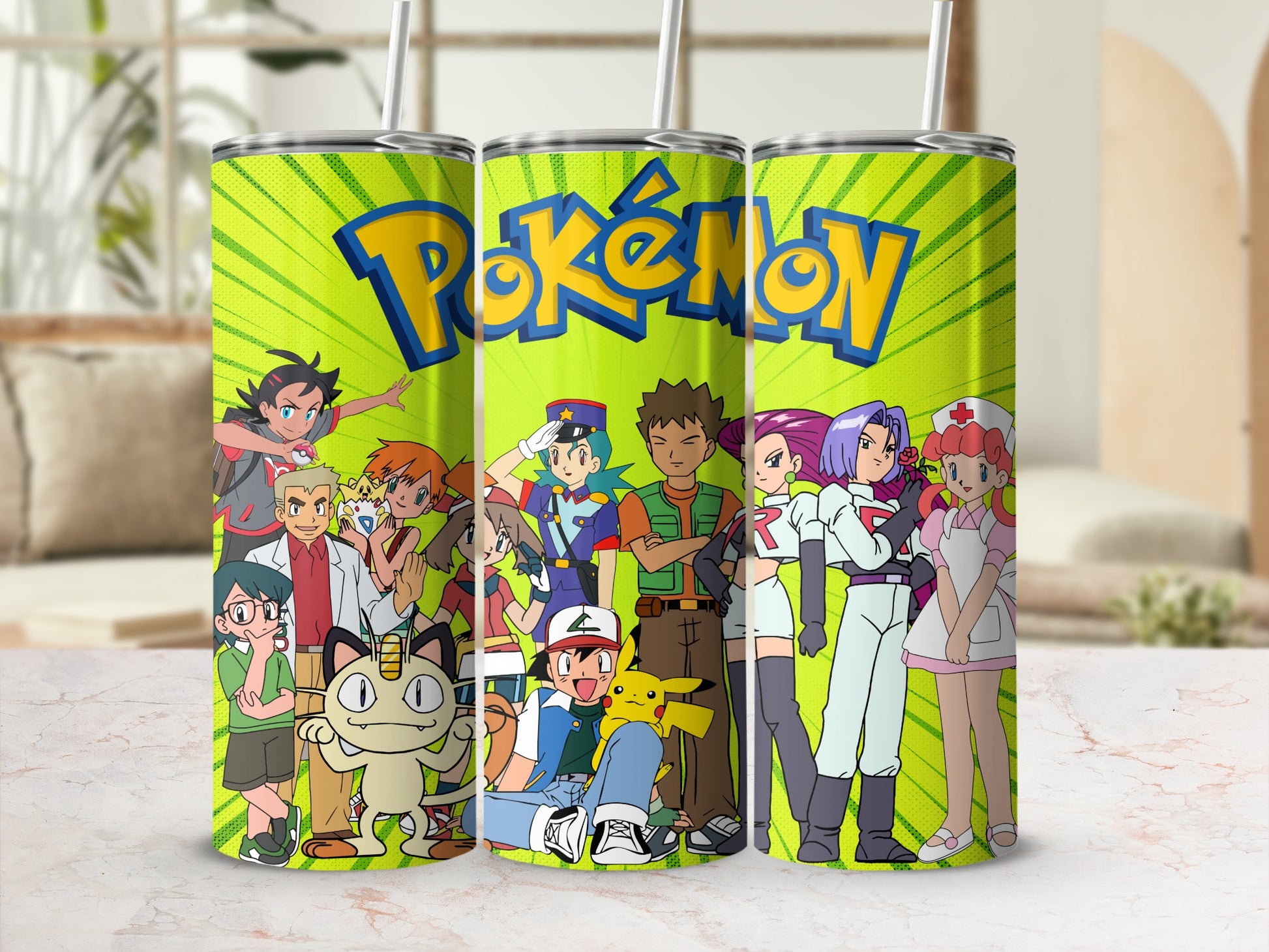 Pokémon Characters Design Insulated Tumbler Cups