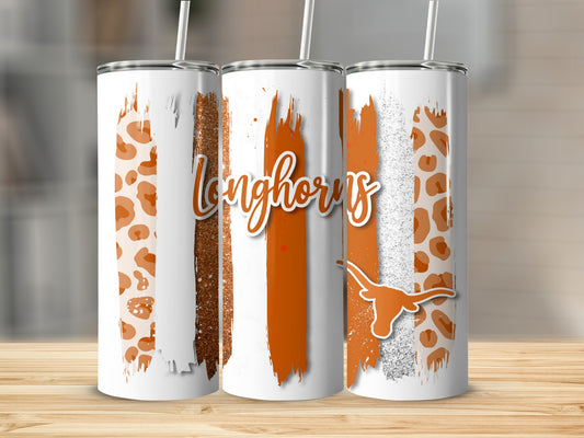 Longhorns with Steer Head Orange Brushstrokes Tumblers