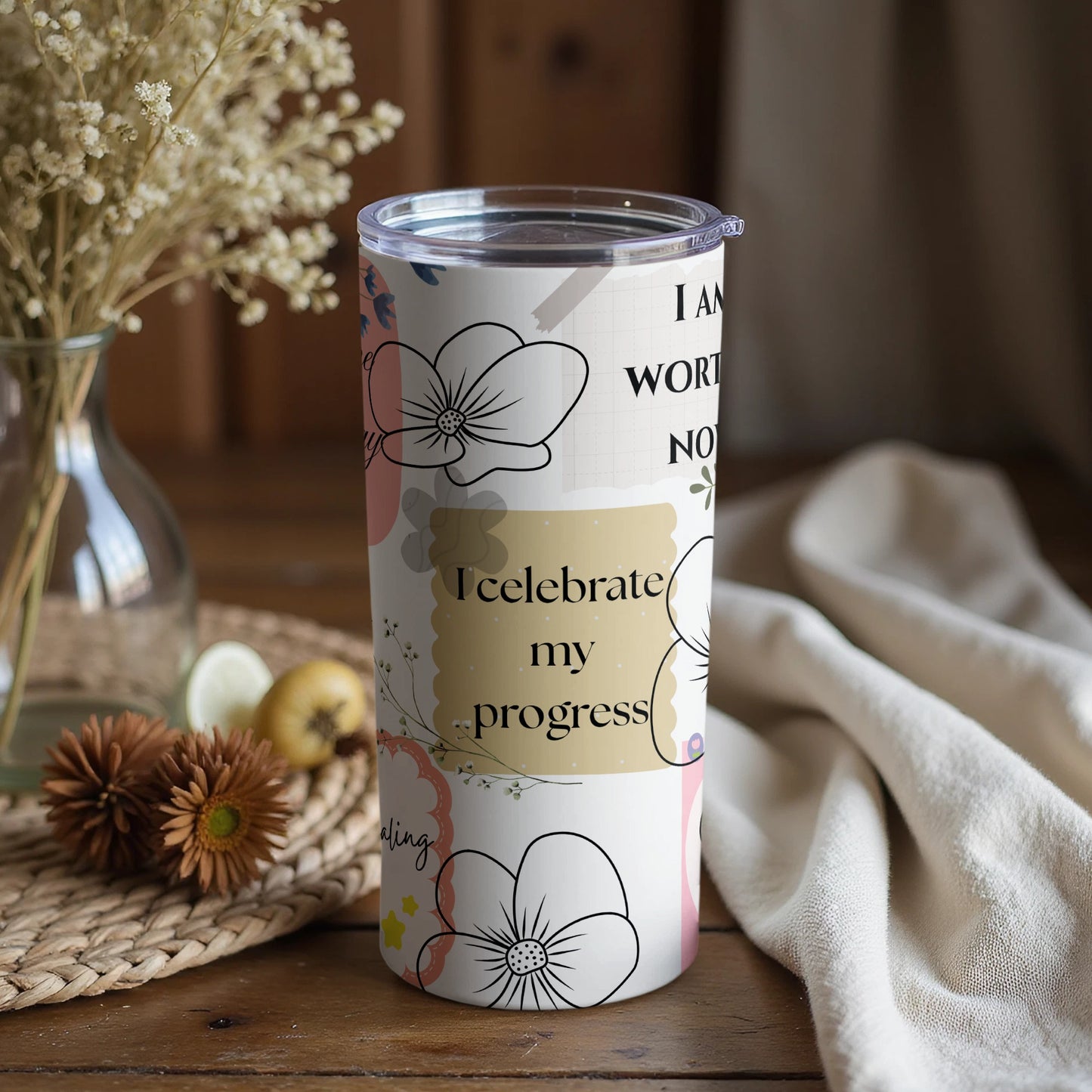 I Am Worthy I Celebrate My Progress Tumbler