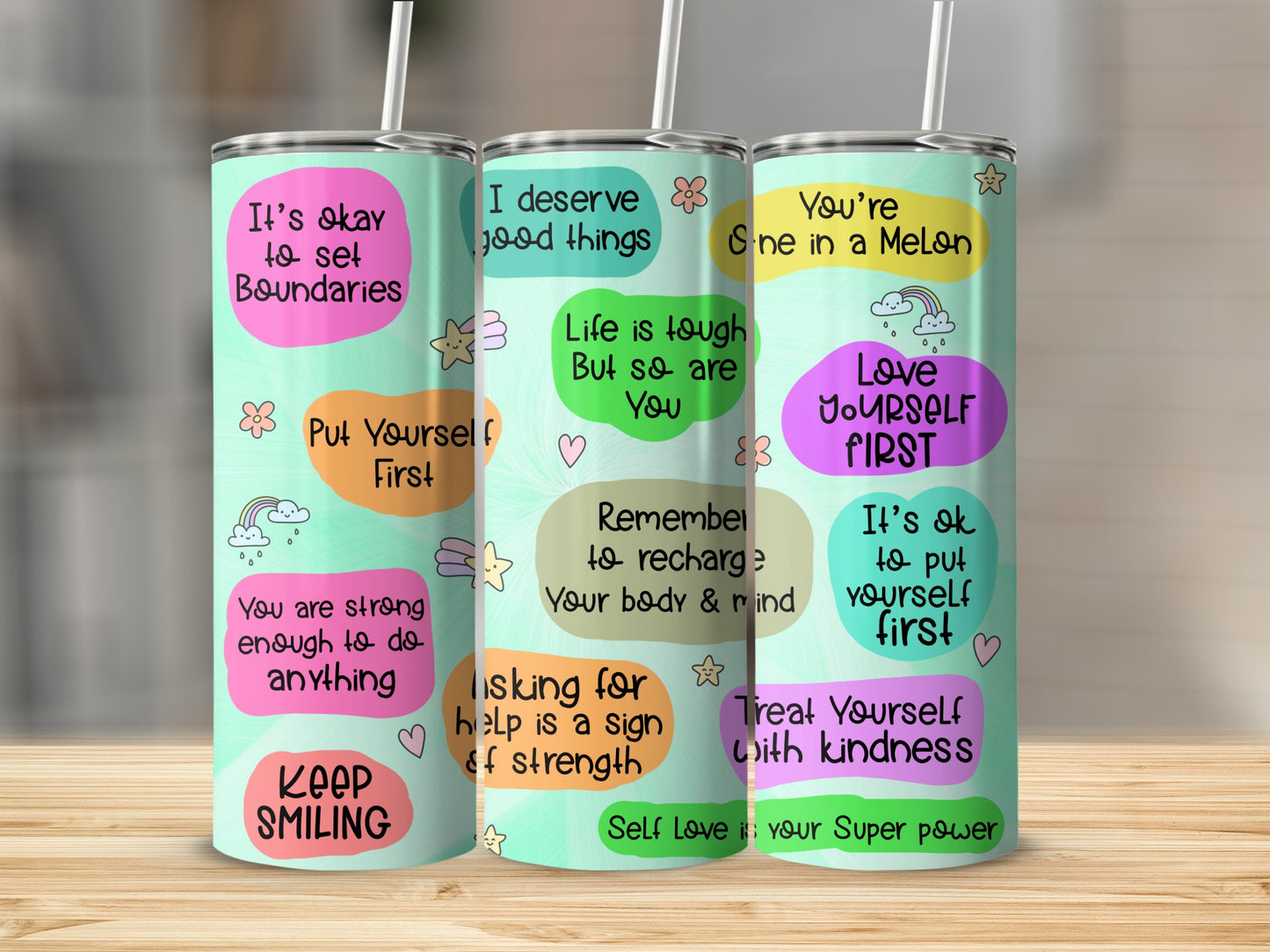 Motivational Quotes Design Stainless Steel Tumbler