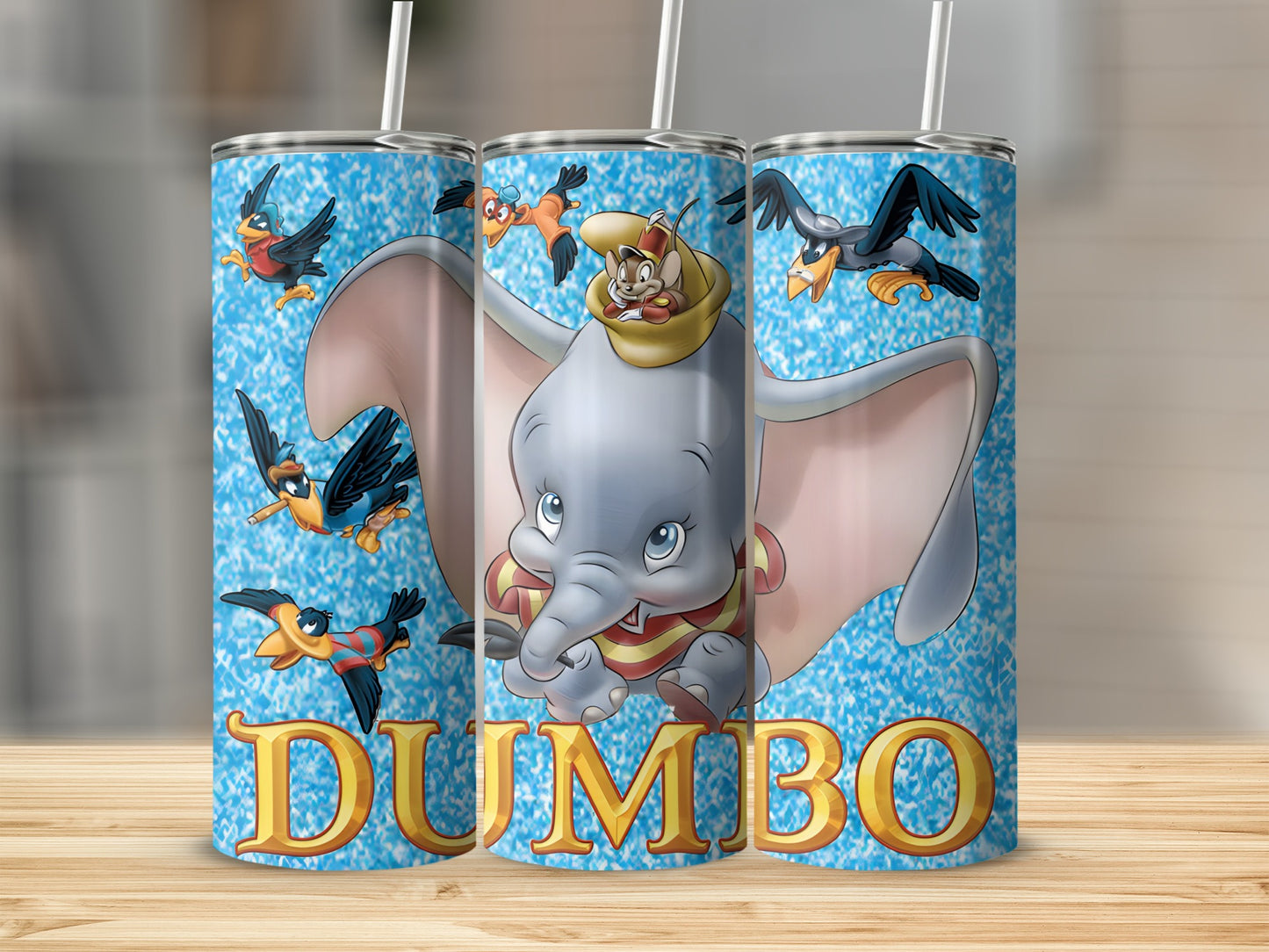 Dumbo Tumbler Cup with Flying Birds Design
