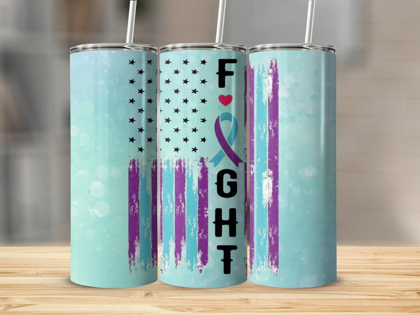 Fight Cancer Support Inspirational Tumbler