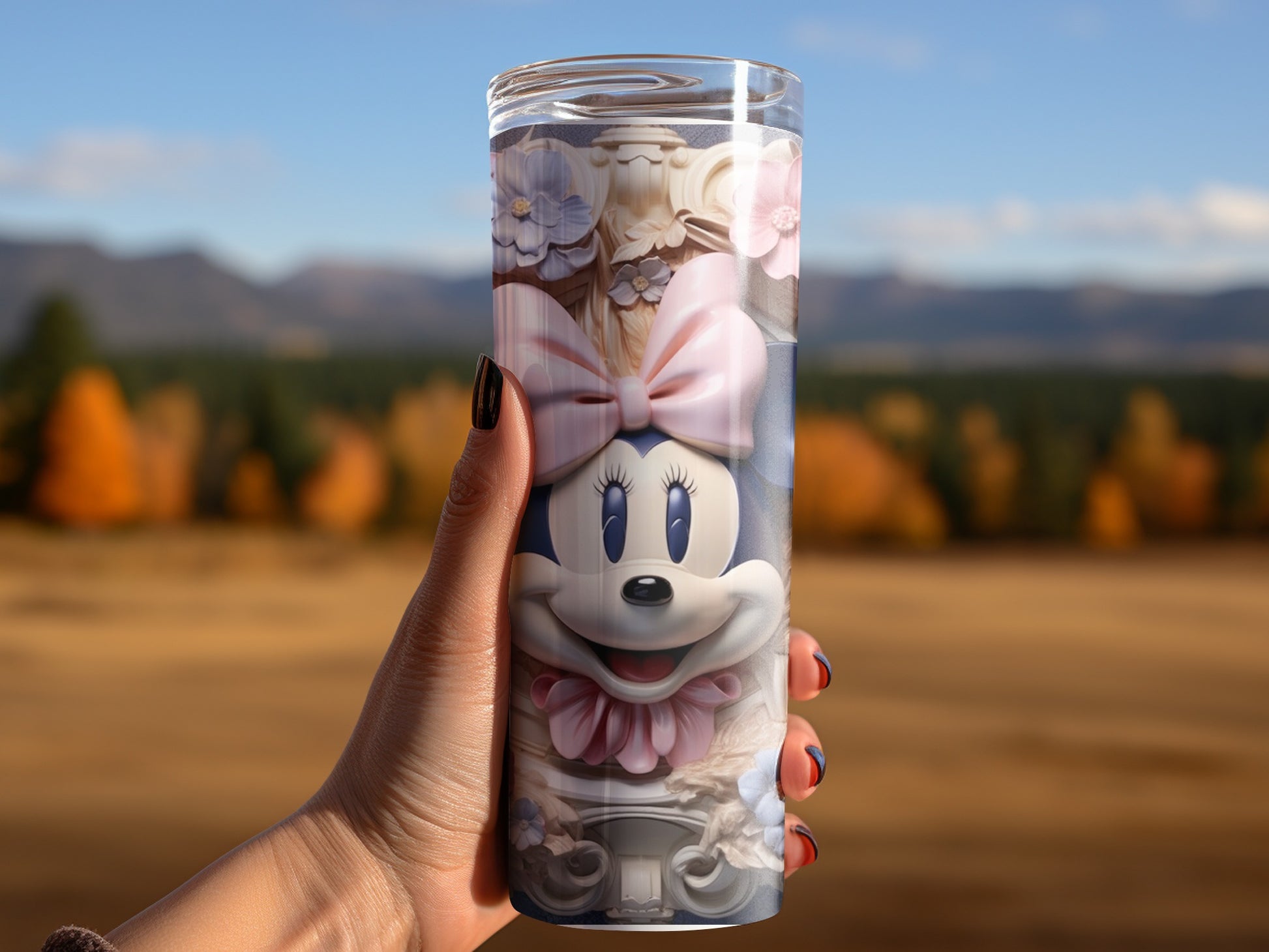 Minnie Mouse Floral Design Insulated Tumbler