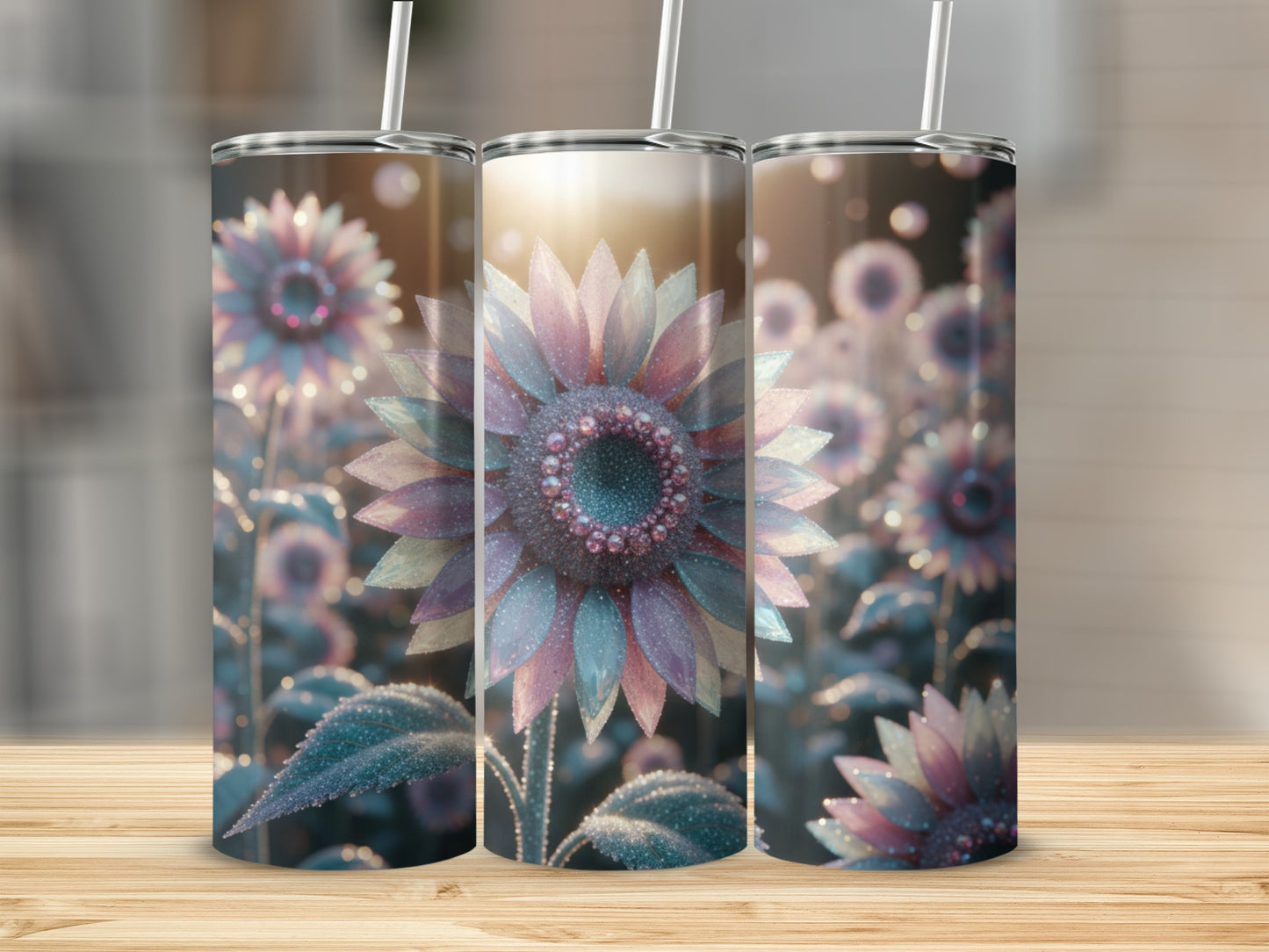 Beautiful Sunflower Art Design Tumbler for Drinks