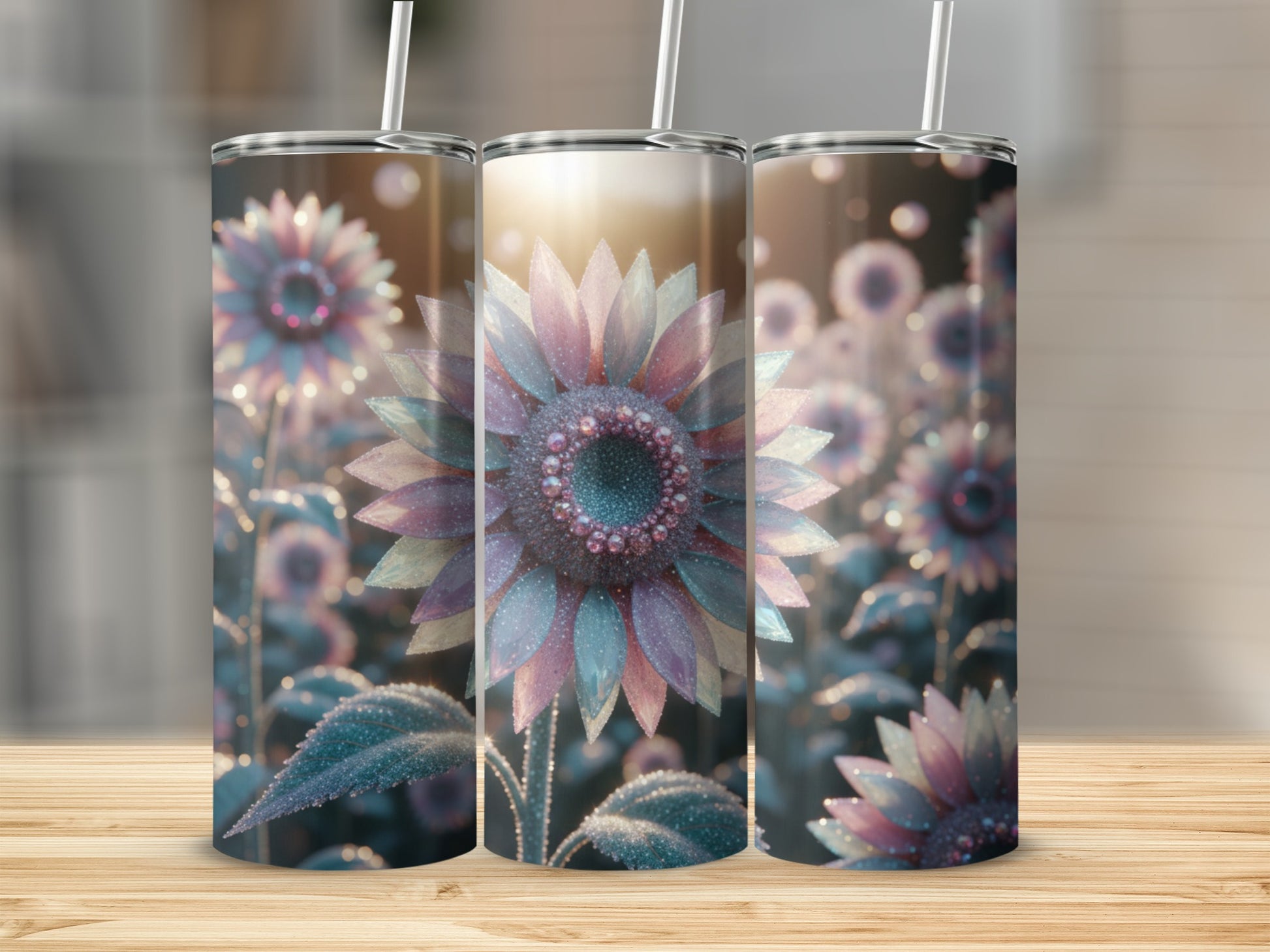 Beautiful Sunflower Art Design Tumbler for Drinks