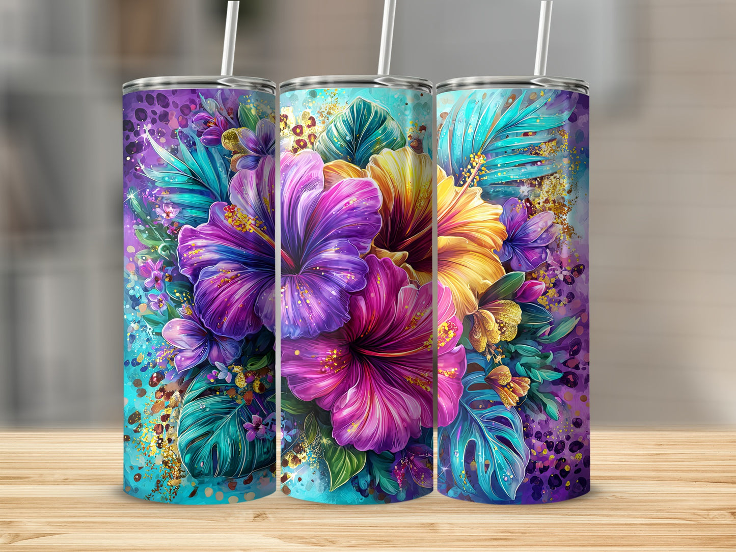 Vibrant Floral Insulated Tumblers for Colorful Hydration