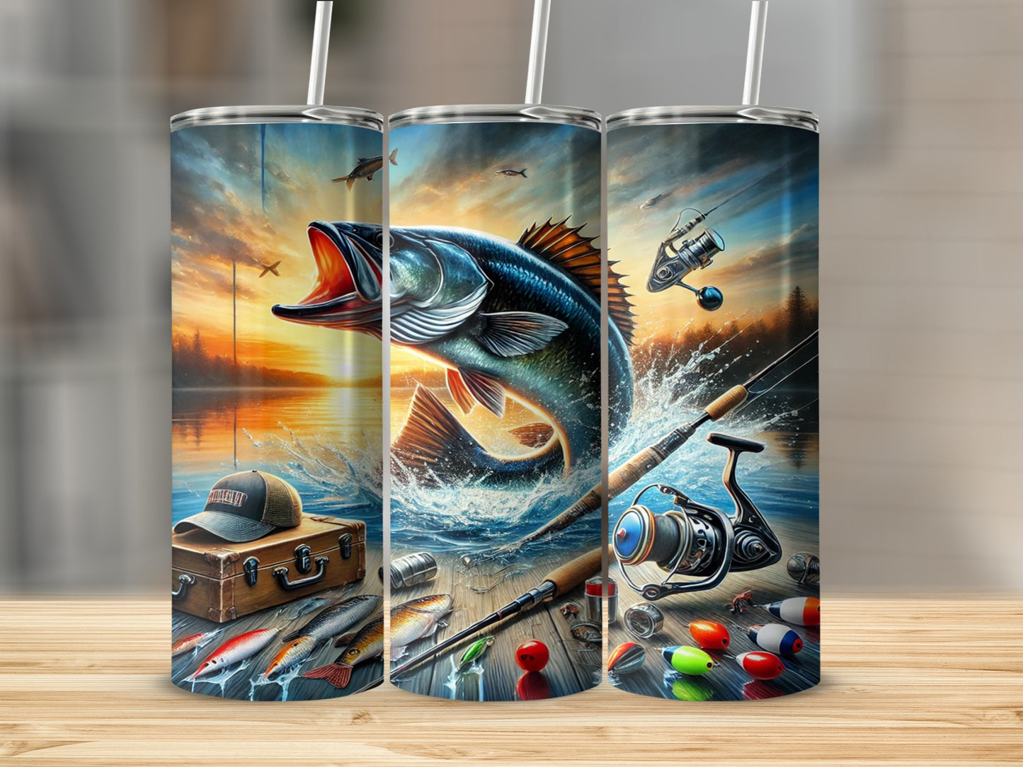Vibrant Fishing Adventure Artwork Tumbler product