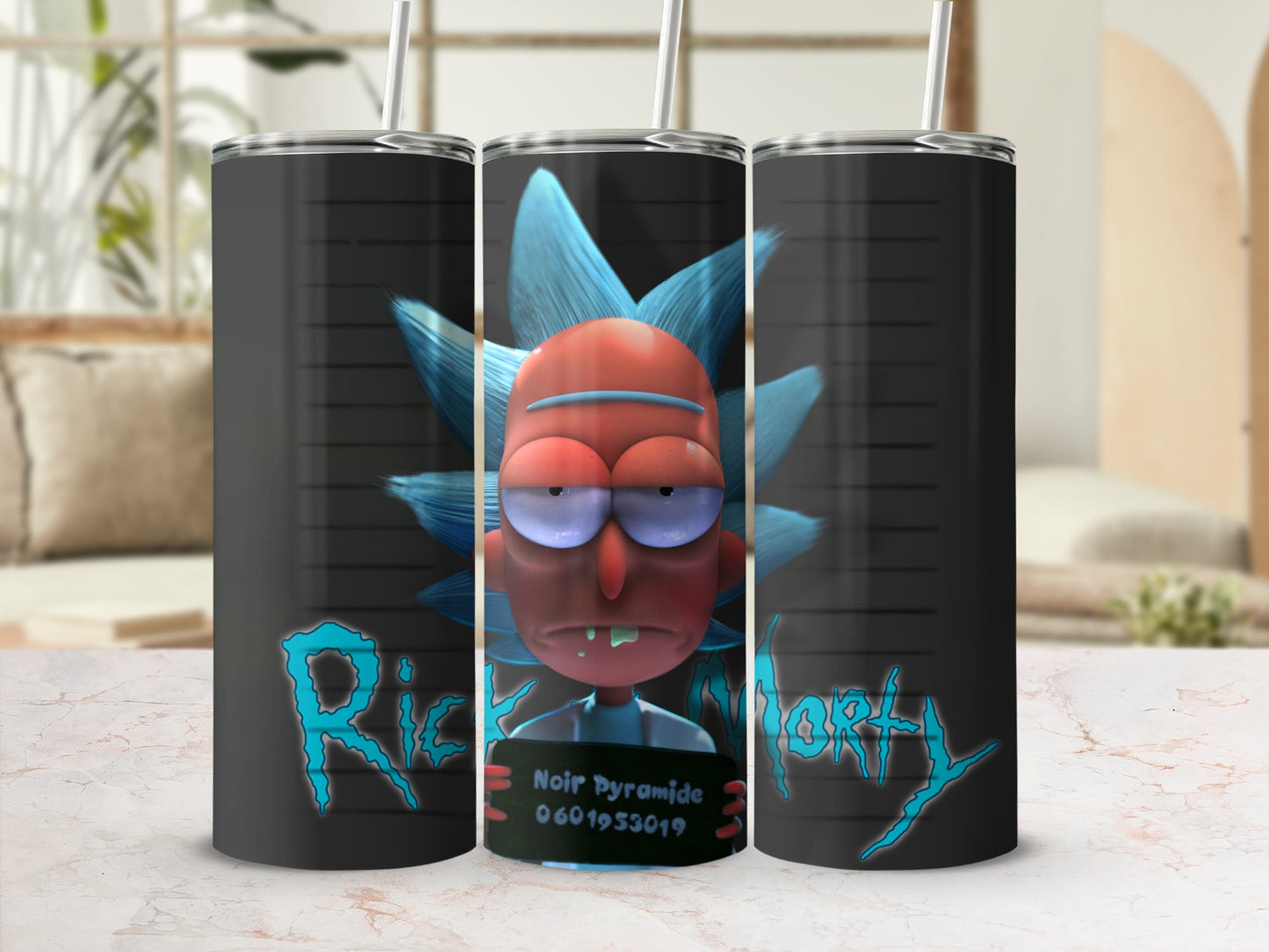 Rick and Morty Noir Pyramide Stainless Steel Tumbler
