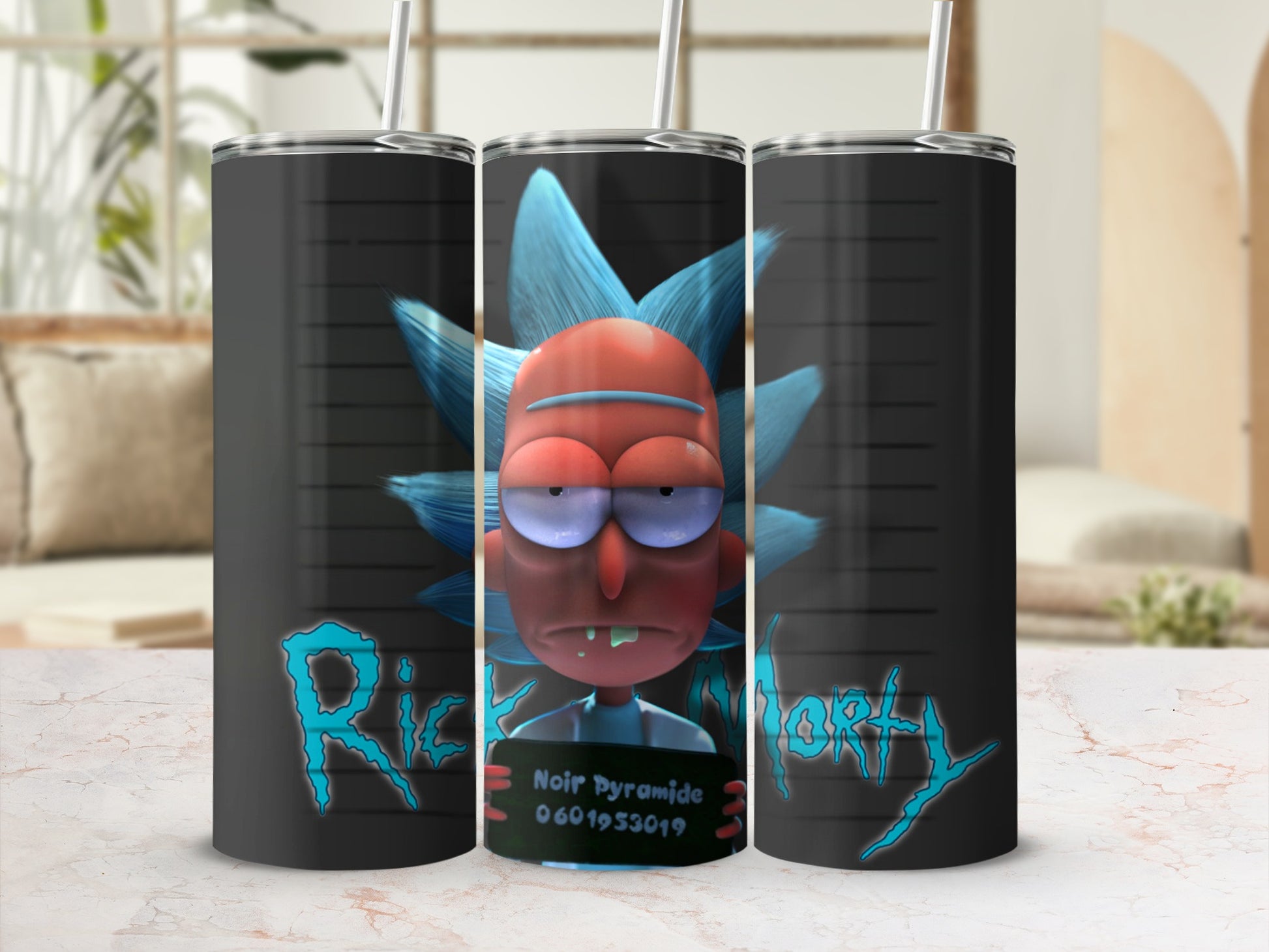 Rick and Morty Noir Pyramide Stainless Steel Tumbler