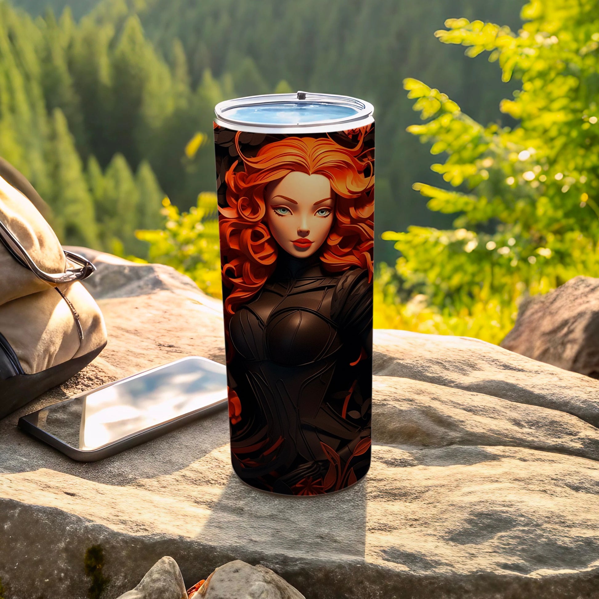 Stunning Red-Haired Character Insulated Tumbler